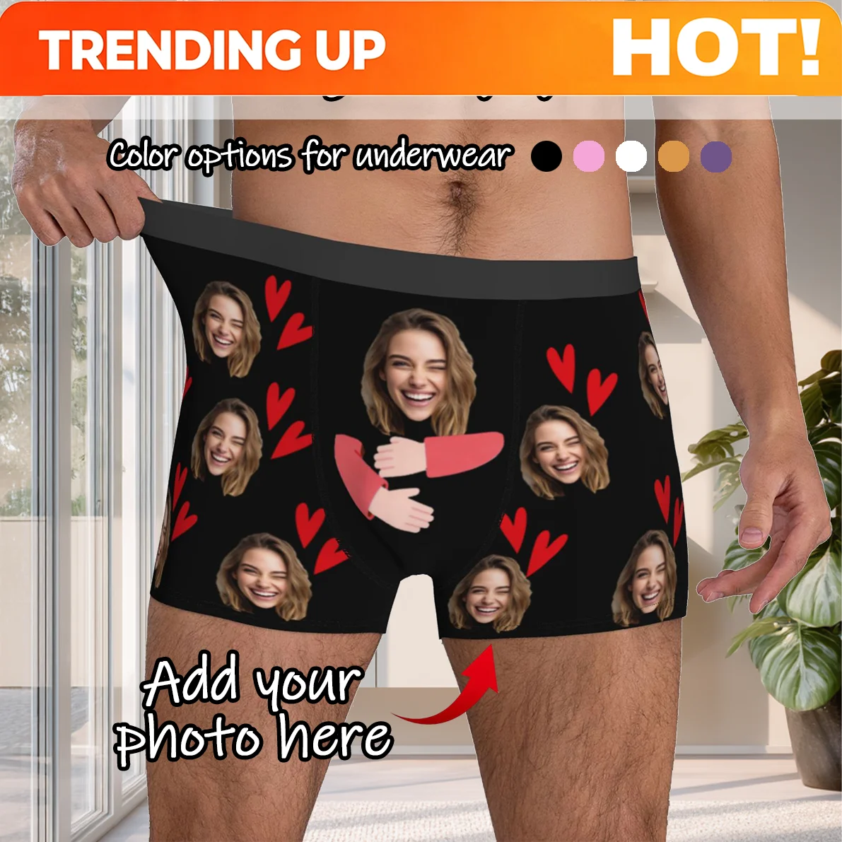 Personalized Face Photo Underwear Custom Boxer Briefs Custom Men Valentine's Day Gift For Husband Anniversary Gift for Dad