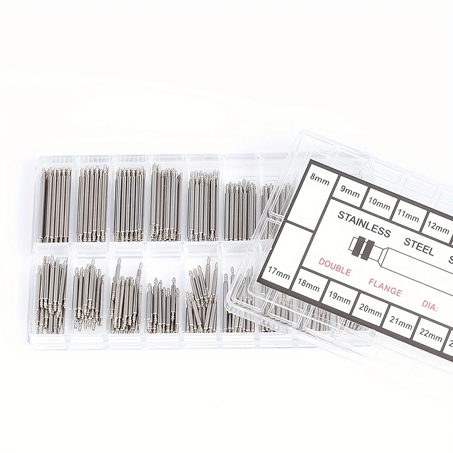 270pcs/set Stainless Steel Spring Bars Dia 1.5mm/1.8mm Length 8mm - 25mm/6mm - 23mm Watchband Strap Belt Watch Repair Tools Pin