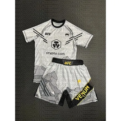 UFC Top Fighter islámico Makhachev Battle Event camiseta y pantalones cortos hombres Jersey transpirable lucha correr traje absorbente de sudor