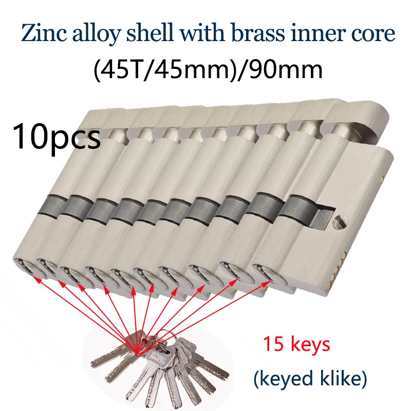 Brass lock core universal master key indoor and outdoor door lock anti-theft lock core 90mm