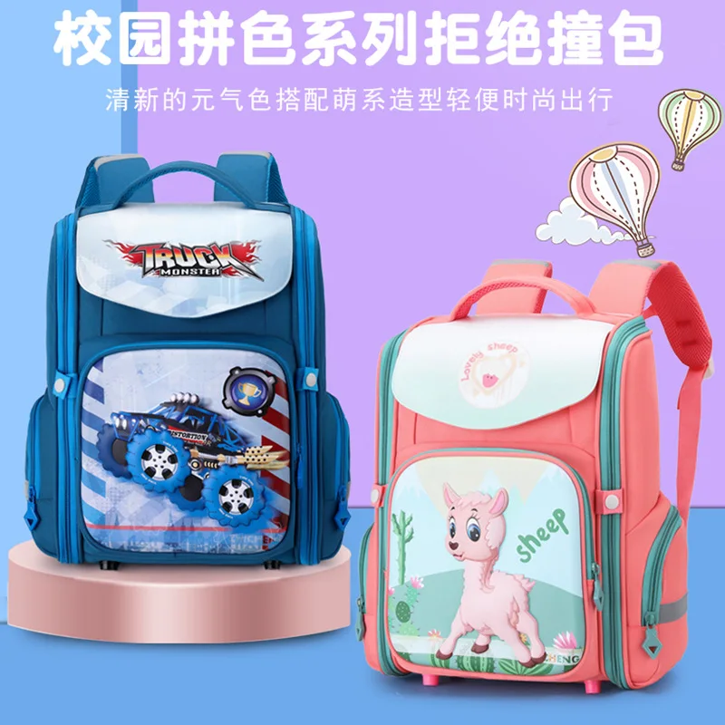 2023 New School Bags For Girls Boys Primary Student Shoulder Orthopedic Backpack Grade 1-5 Large Capacity Kids Gift Mochila