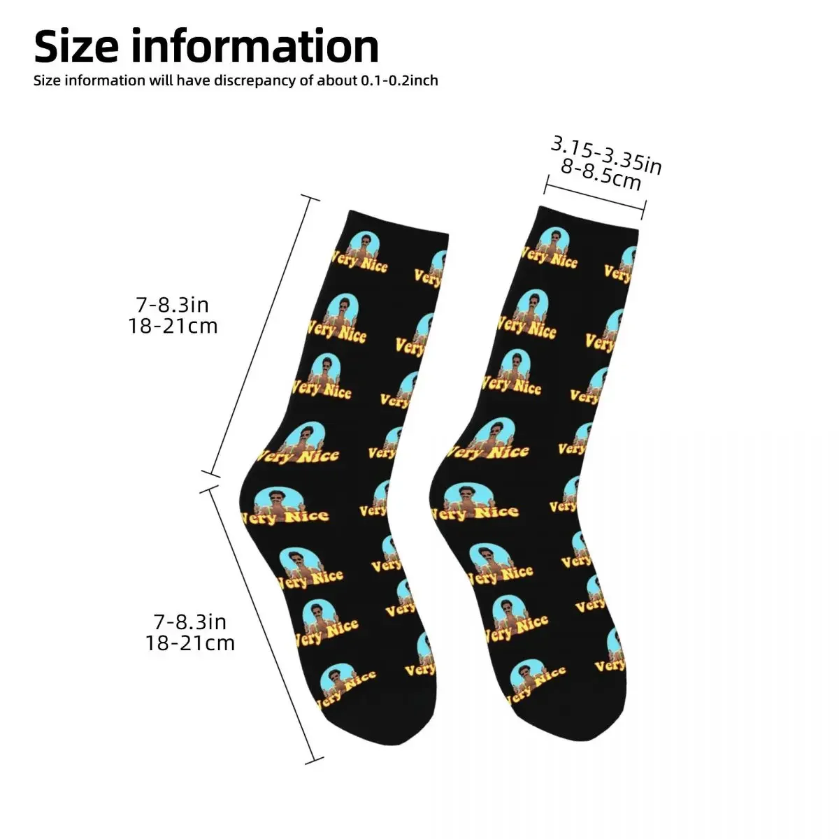 Borat Very Nice, Digital Artwork Socks Harajuku High Quality Stockings All Season Long Socks Accessories for Unisex Gifts