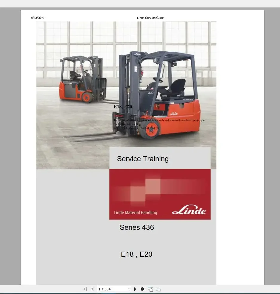 SpecDiag Linde Forklift Service Manual 2019 DVD