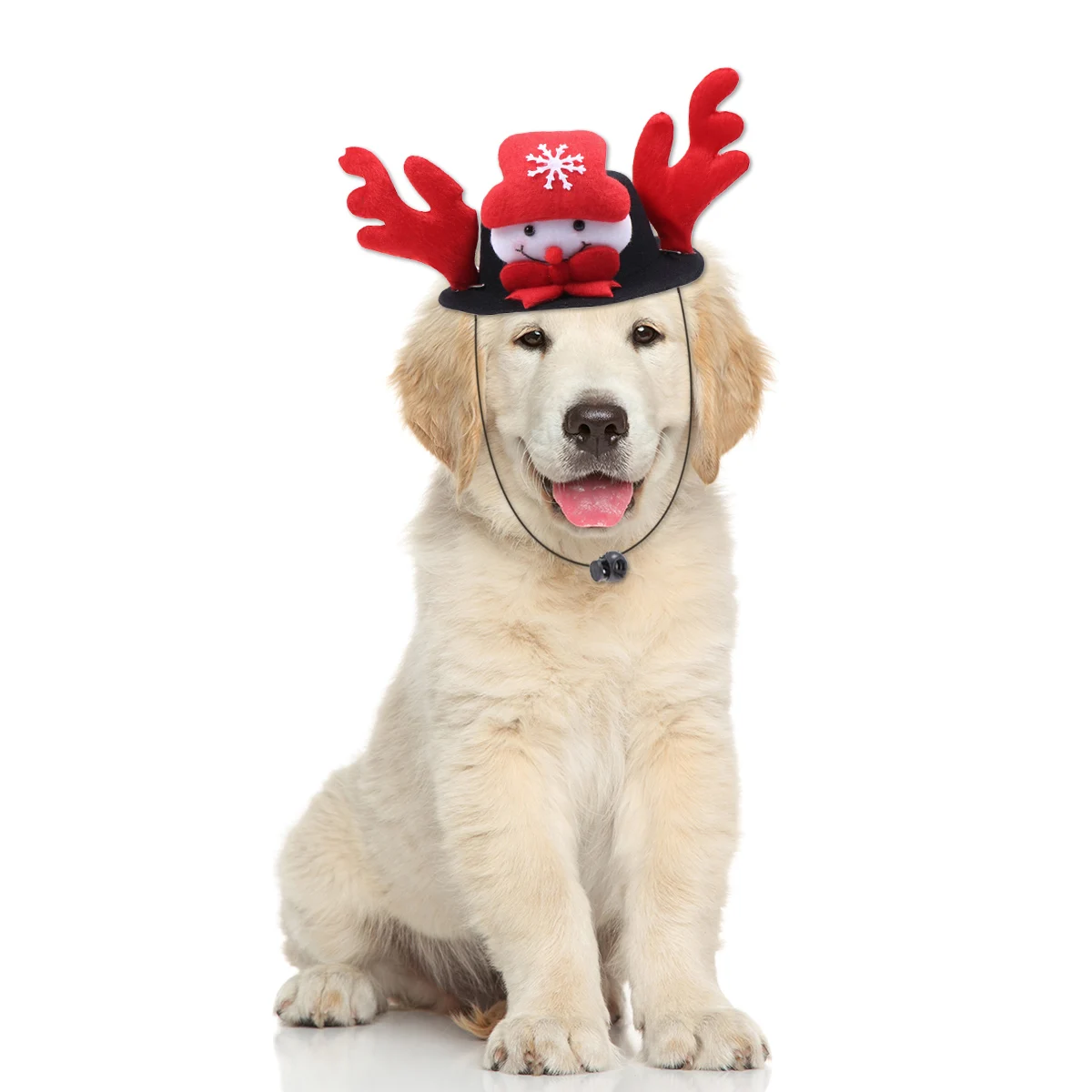

Christmas Pet Hat for Dog Cat Adjustable Size Soft Fabric Festive Design Photos Parties Holidays Pet Cosplay Decor Dog