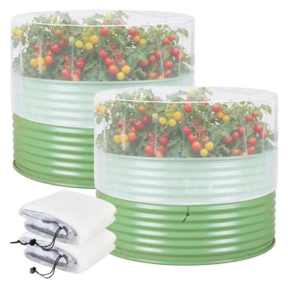 2026 Garden Insect Mesh Cover Insect Barrier Netting for 2 Ft Diameter Round Raised Beds Garden Netting with Drawstring Fine Mes