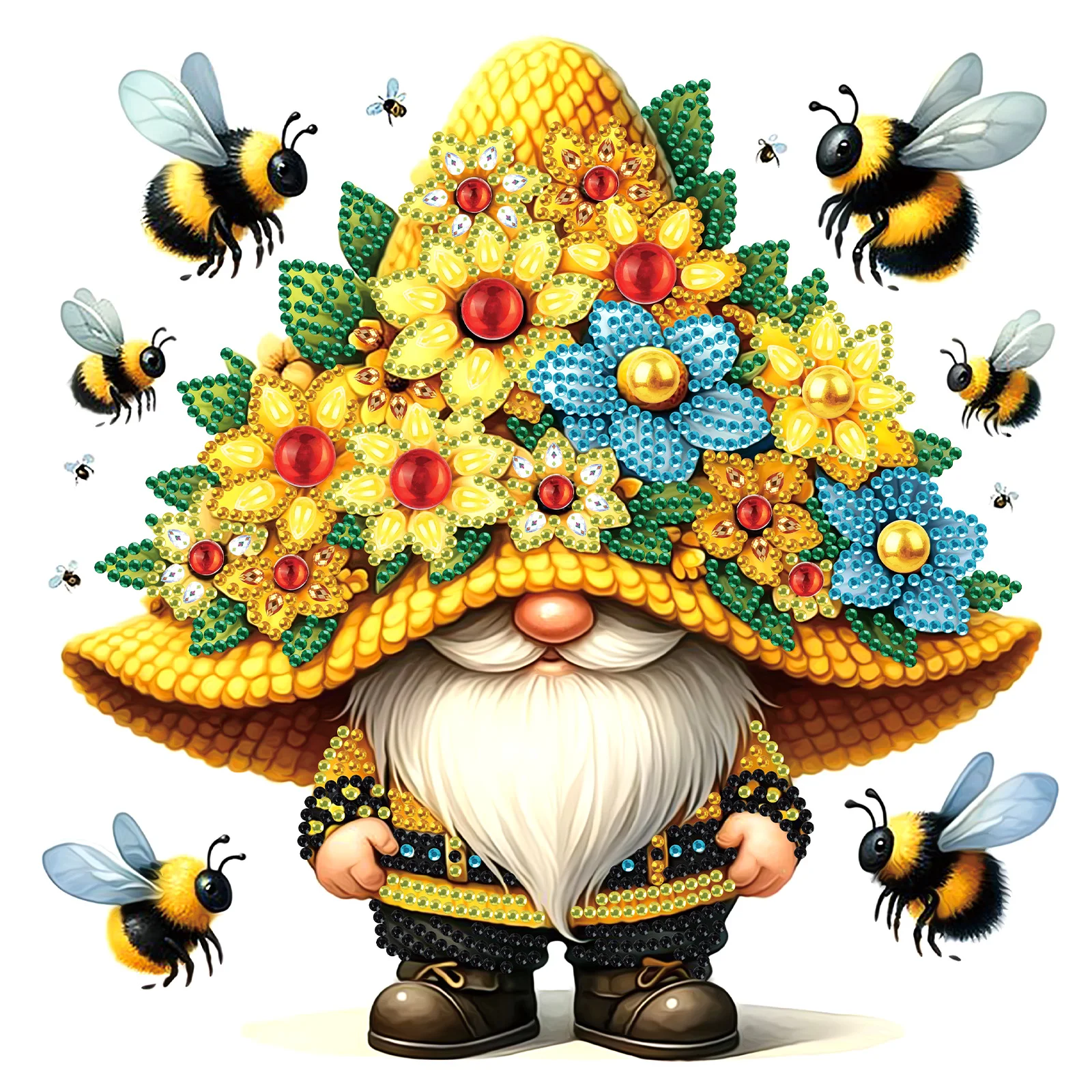 مجموعات الرسم الفني الماسي ذات الشكل الخاص للبالغين المبتدئين، لوحة فنية ماسية لطيفة على شكل أقزام DIY كهدية لتزيين جدران المنزل