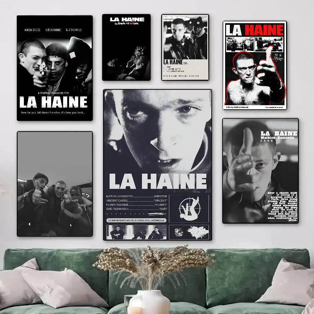 Klassische Filmplakate „La Haine“ im HD-Druck, Vintage-Wandkunst-Dekoration für das Arbeitszimmer zu Hause