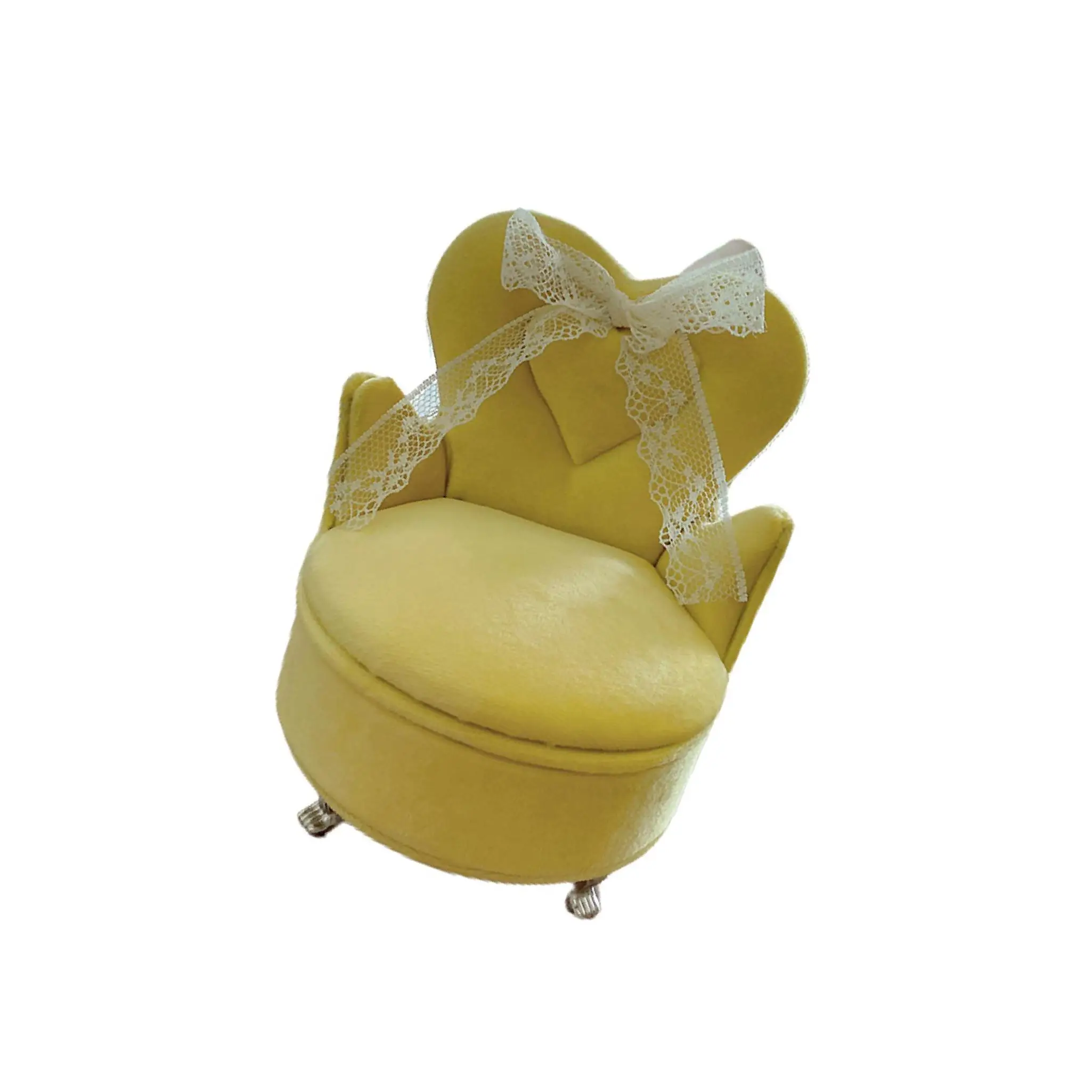 

Chic Jewelry Storage Case for Girls Women Rings Necklace 1 Set Cream Yellow