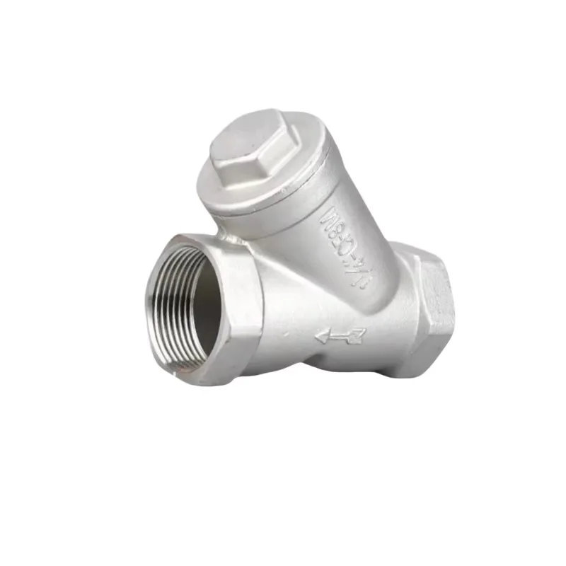 Filtro a forma di Y in acciaio inossidabile 304 DN50 Filettatura interna Filettatura a rete per tubazioni Valvola per schermo filtrante 316L 6/4 minuti 1 pollice