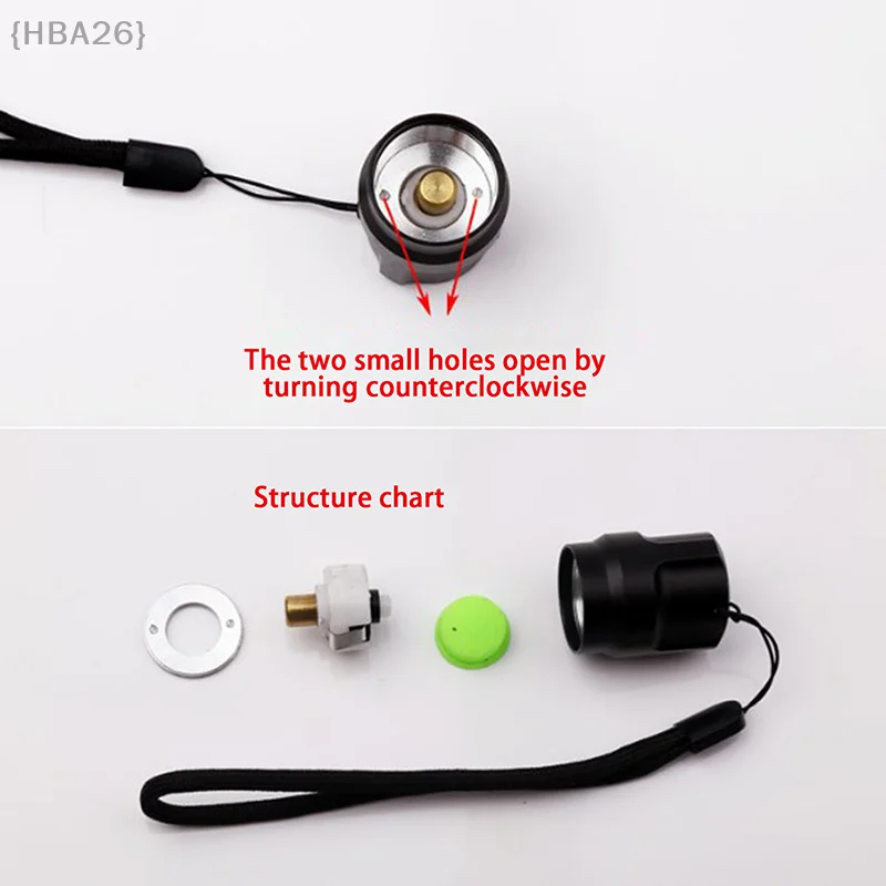

High Quality C8 Q5 Black Flashlight Switch Assembly Tail Accessories Torch Tail Switch Set DIY Accessories {Y26}