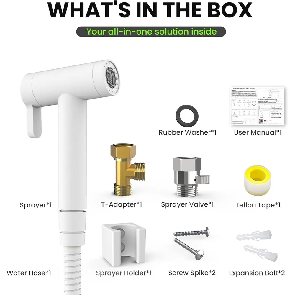 RV Bidet Sprayer – All Metal, RV Handheld Bidet with Water Hose & RV Fitting, Wall-Mount Toilet Sprayer for Motorhomes, Fifth Wh - view 3