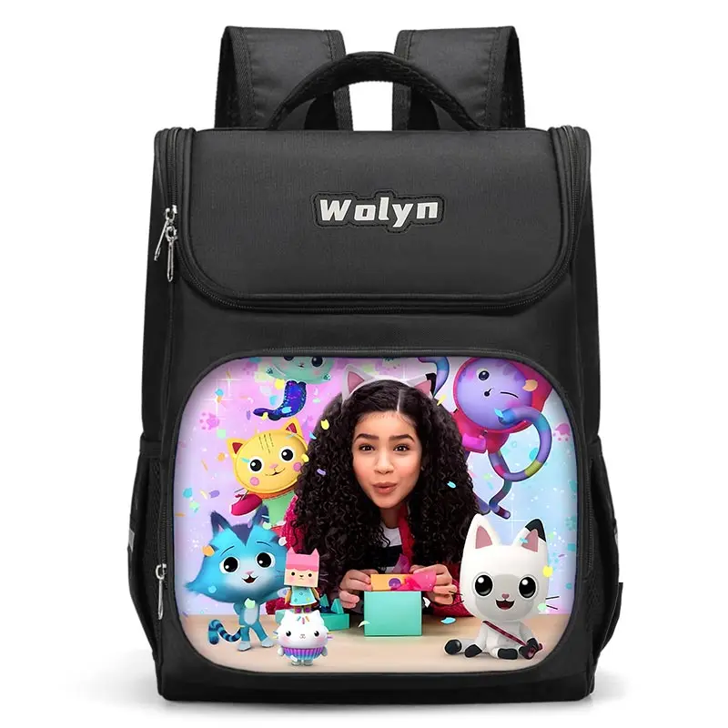 Gabby's Cartoon Dollhouse Large Child Backpack Boy Girl School Bag For Men Women Traveling Backpack Durable Multi Compartmen