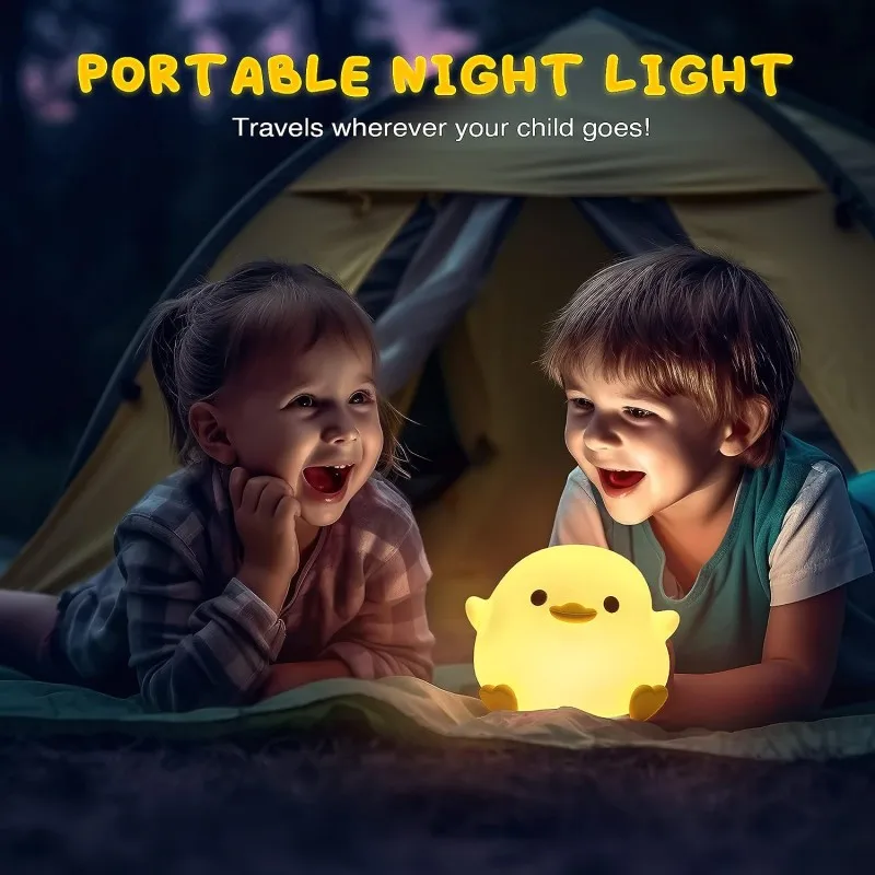 DoDo Duck Night Light Cute Duck Silicone Dimmable Nursery Nightlight Rechargeable LED Bedside Lamp Baby Bedrooms Living Room