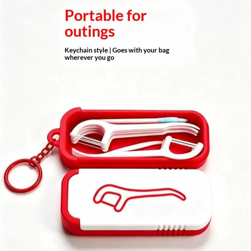 Weiße Zahnpflegebox, Mini-Zahnstocher- und Zahnseiden-Organizer, Schiebe-Aufbewahrungsbox für kleine Gegenstände, für Zuhause, Büro und Reisen. – Detail 4