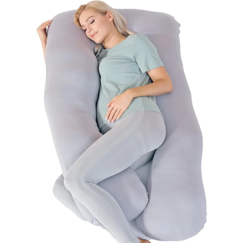 

Pregnancy Pillows for Sleeping Cooling, Bamboo Rayon Cotton Blend Pregnancy Pillow, Soft Full Body Maternity Pillow