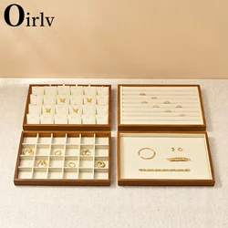 Oirlv Solid Wood Jewelry Display Exquisite Jewellery Holder Portable Ring Earrings Necklace Organizer Box organizator de boys