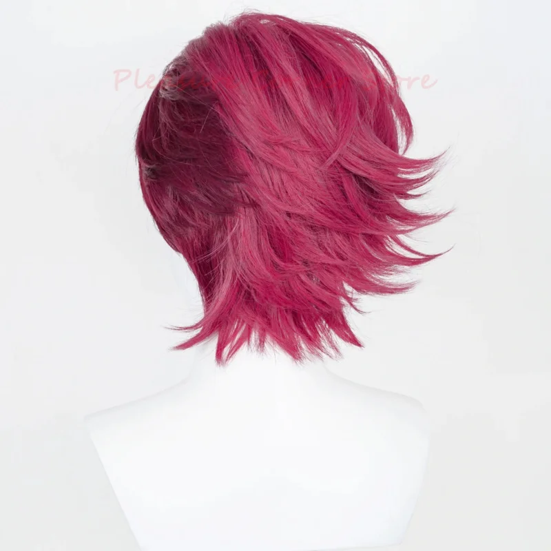20151123 Game LOL Arcane Vi Cosplay Wig VI Deep Rose 30cm Short Heat Resistant Synthetic Role Play Wigs