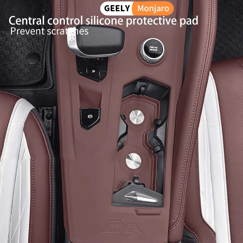 

For Geely Xingyue L Monjaro 2021-2024 Car Central Control LHD Silicone Pad Water Cup Wireless Charging Mat Anti-slip Protector