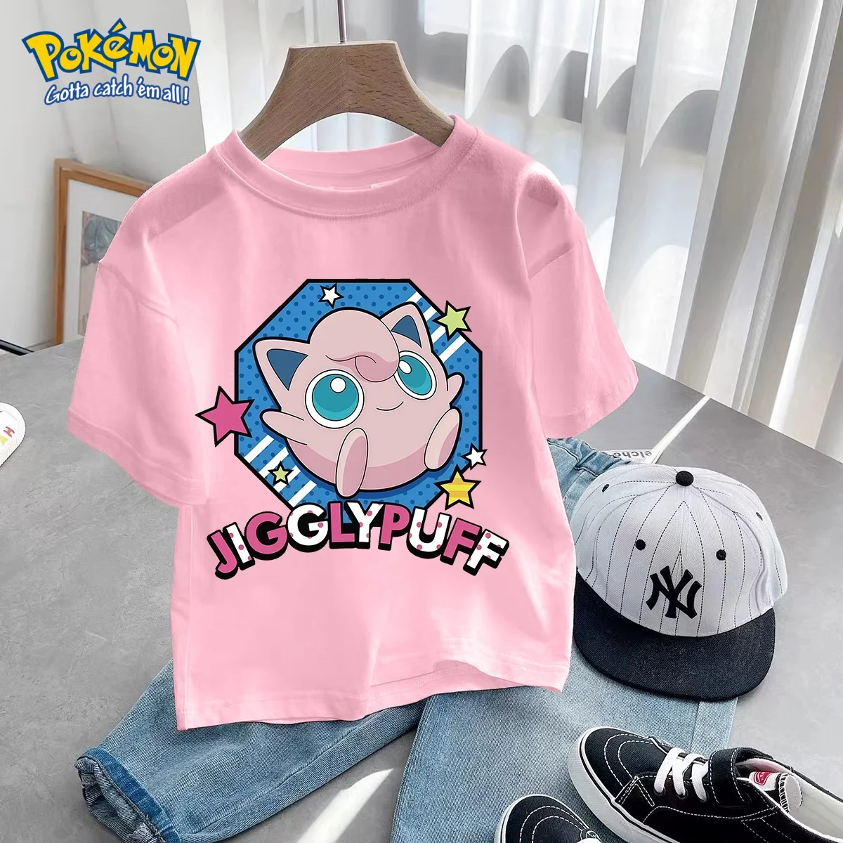 

Pokemon Children T-shirt Summer Short Sleeve Pikachu Bulbasaur Kawaii Figures Anime Tee Trendy Cotton Home Clothing Top Clothes