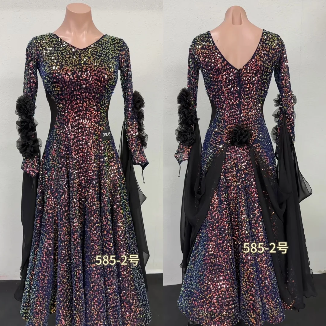 

Платье для бальных танцев с блестками, стандартный костюм Natinal для выступлений, женская одежда для танго, вальса, танцевальной одежды BL18097