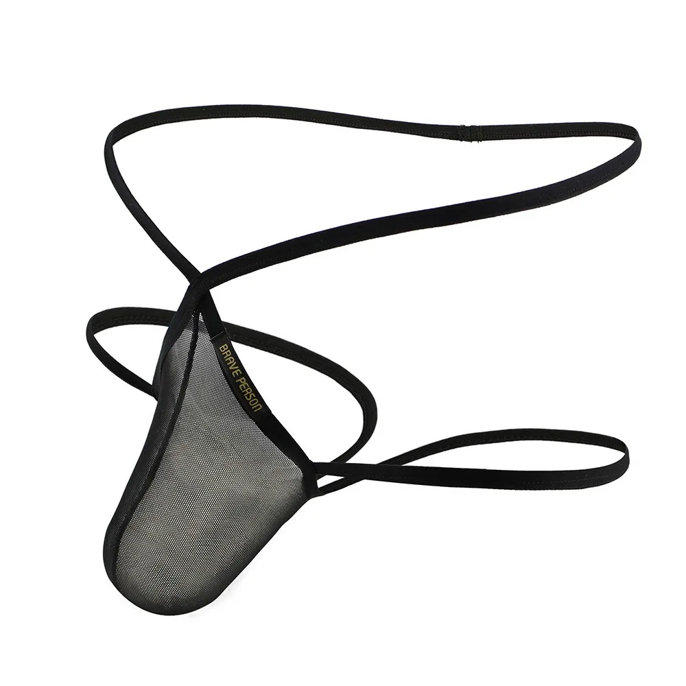 

Mens Briefs Mesh Mini Panties Pouch T-back Thong Underwear Bulge Pouch G-string Lingerie High Quality Practical
