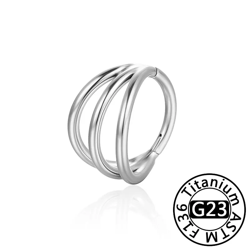 Women's Titanium Triple Hinged Cartilage Earring