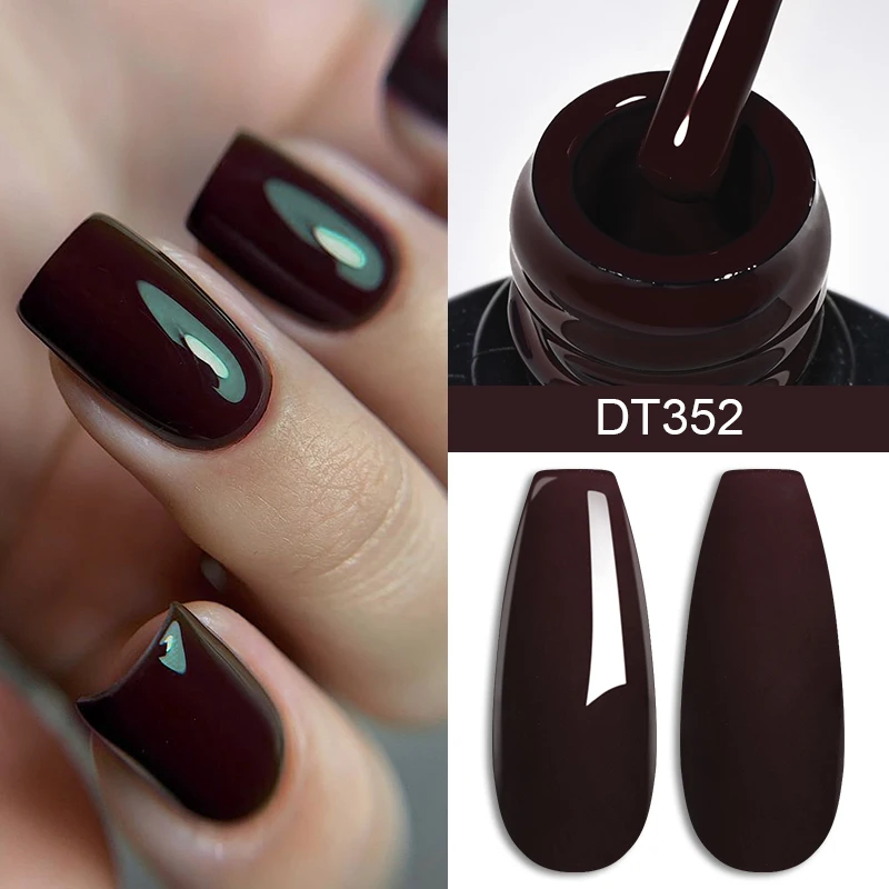 10/12 pezzi set di smalti per unghie gel colore rosso caffè gel UV semipermanente autunno inverno colore glitter Soak Off smalto gel per nail art