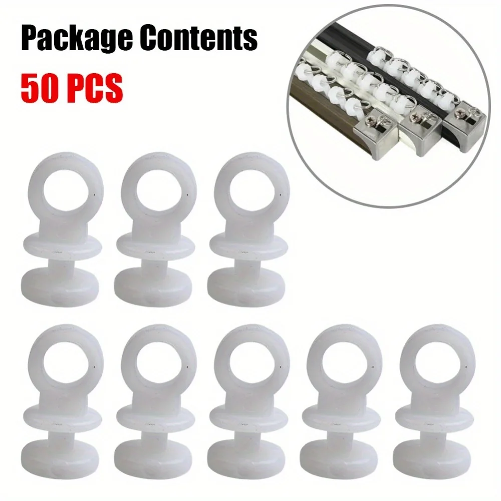 50pcs For Camper Curtain Track Hooks Runner Fit For Camper Van Motorhome Caravan Boat Home Hanging Curtain Glider Hook - view 2