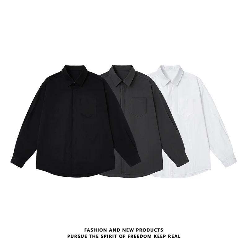 【Mirrordust】2025 herfst Koreaanse stijl effen kleur jas casual zakelijk non-stretch knoop revers shirt