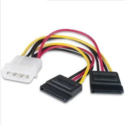 IDE Molex 4 pin to 2 x SATA Power Cable Serial ATA Y Splitter Hard Driver Dual Extension Cord Adapter Connector