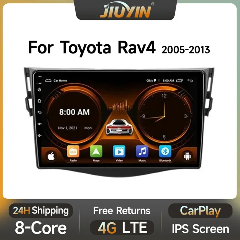 

JIUYIN Radio for Toyota RAV4 RAV 4 2005 - 2013 Wireless CarPlay Android Auto Car Multimedia Player GPS 2 din autoradio