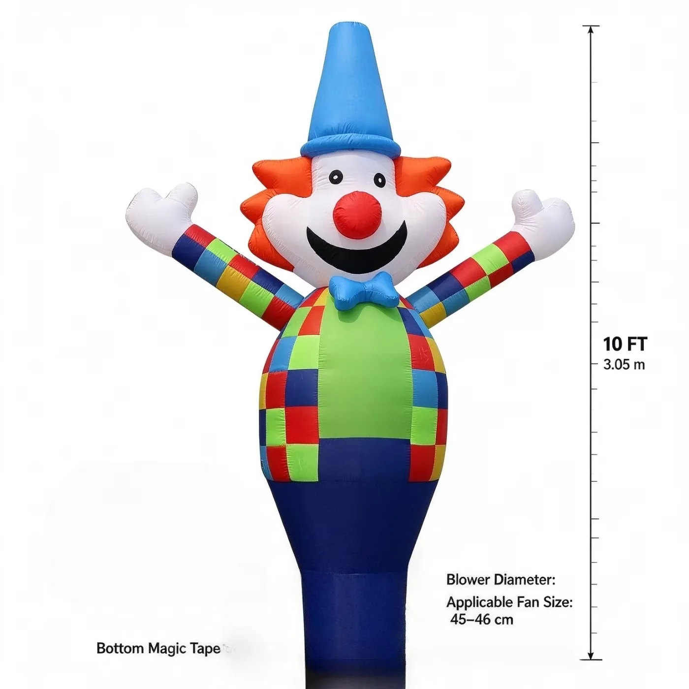 10ft Inflatable Sky Dancer Clown Air Dancer, Advertising Inflatable Tube Man (No Blower)