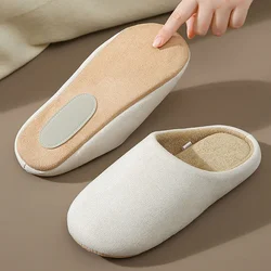 New Men Slippers Light House Soft Home Cotton Slipper Winter Indoor Floor Shoes Couples Women Silence Slides Bedroom Flats