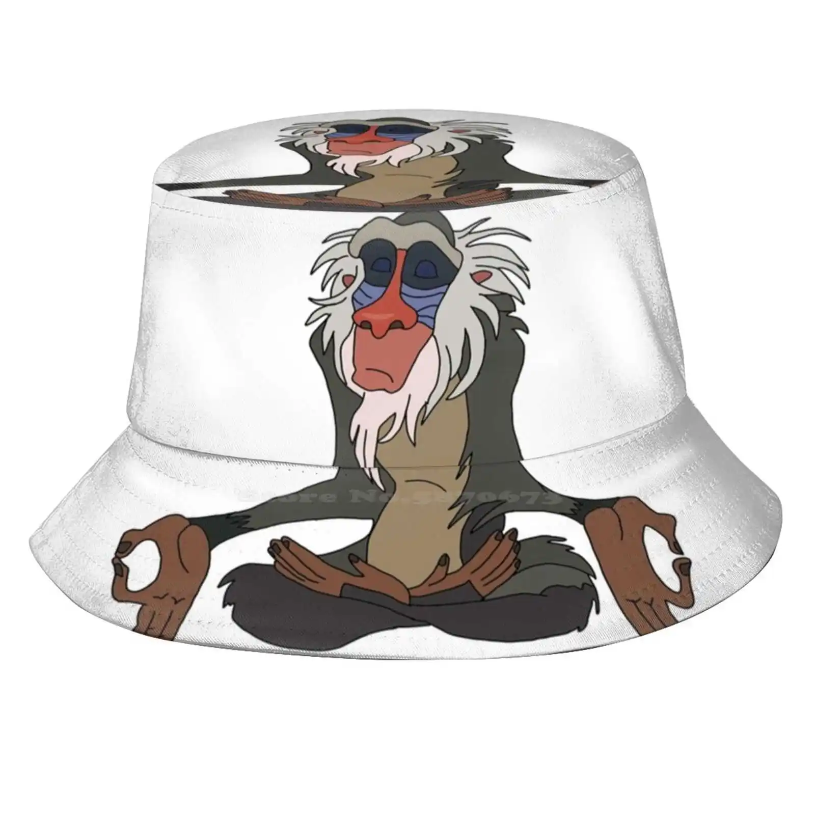 Rafiki Sun Cap Fisherman Hat Bucket Hats Rafiki Lion King Zen Meditate Monkey Aesthetic