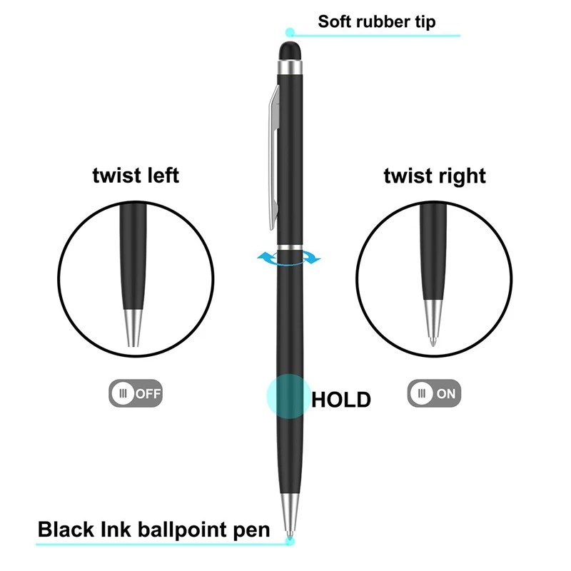 Mini Metal 2 In 1 Touch Pen Screen Stylus Universal With Roller Ballpoint Pen Free Custom Logo Name
