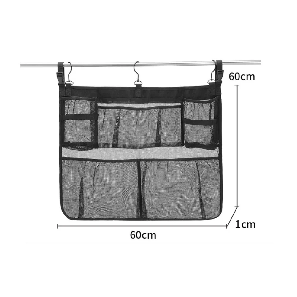 Foldable Mesh Pool Storage Bag for Swim Accessories with Sturdy Adjustable Hook Fits Railings up to 3.6cm Diameter