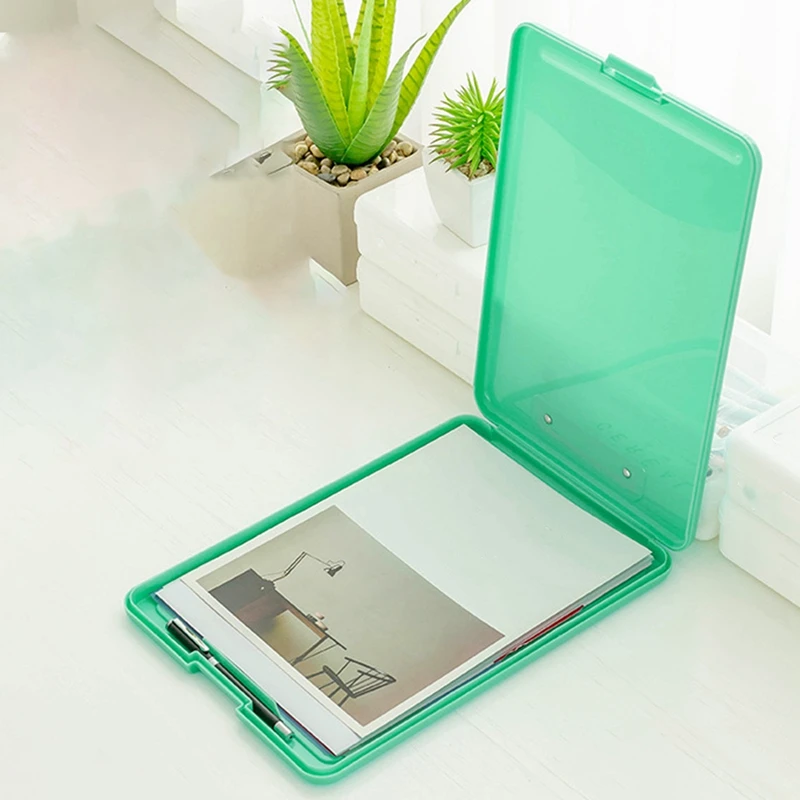 Bolsa de archivo A4, caja de archivo de almacenamiento de papel de prueba, papelería de oficina de plástico multifuncional