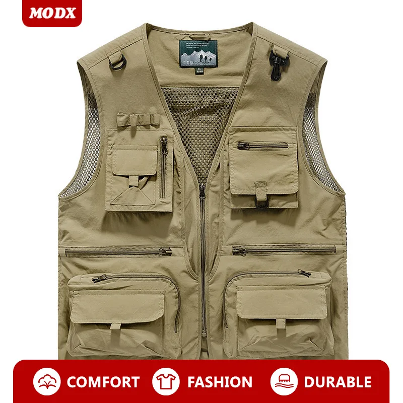 

Мужская рубашка без рукавов, майка, весенний сетчатый быстросохнущий жилет, повседневный уличный дышащий универсальный тактический жилет для фотографа, куртка