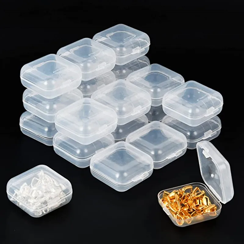 30Pcs Mini Plastic Storage Containers Box Portable Pill Medicine Holder Storage Organizer Jewelry Packaging for Earrings Rings