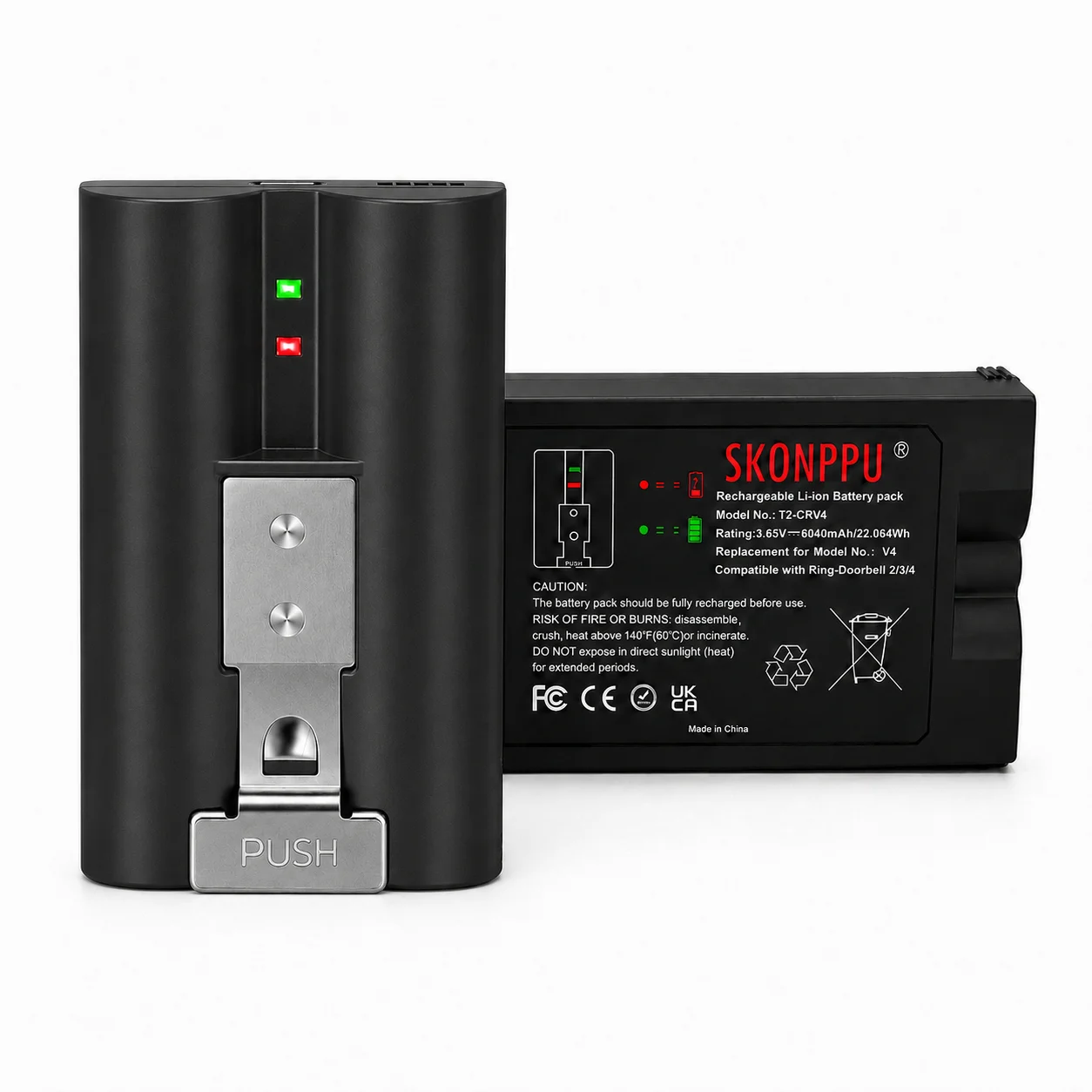 Li-ion Battery 3.65V 6040mAh Compatible with Ring Video Doorbell 3/3PLUS/4 Stick Up Cam Spotlight Cam Peephole Cam
