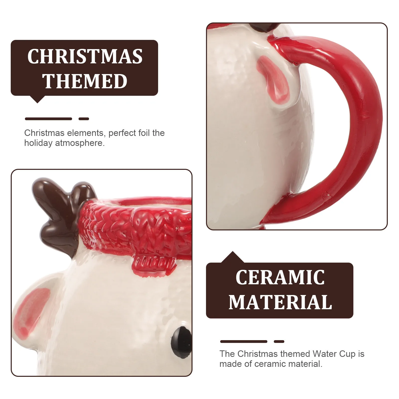 

Lovely Christmas Ceramic Mug Holiday Themed Coffee Cup for Family Gathering Festival Celebration Good Storage Milk Juice