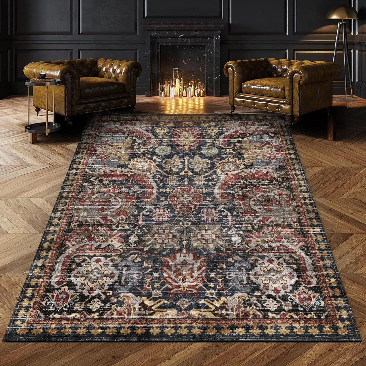 Teppiche im amerikanischen Retro-Stil für Schlafzimmer, großflächige Wohnzimmerdekoration, Plüschteppich, rutschfeste Lounge-Bodenmatte, flauschiger weicher Teppich