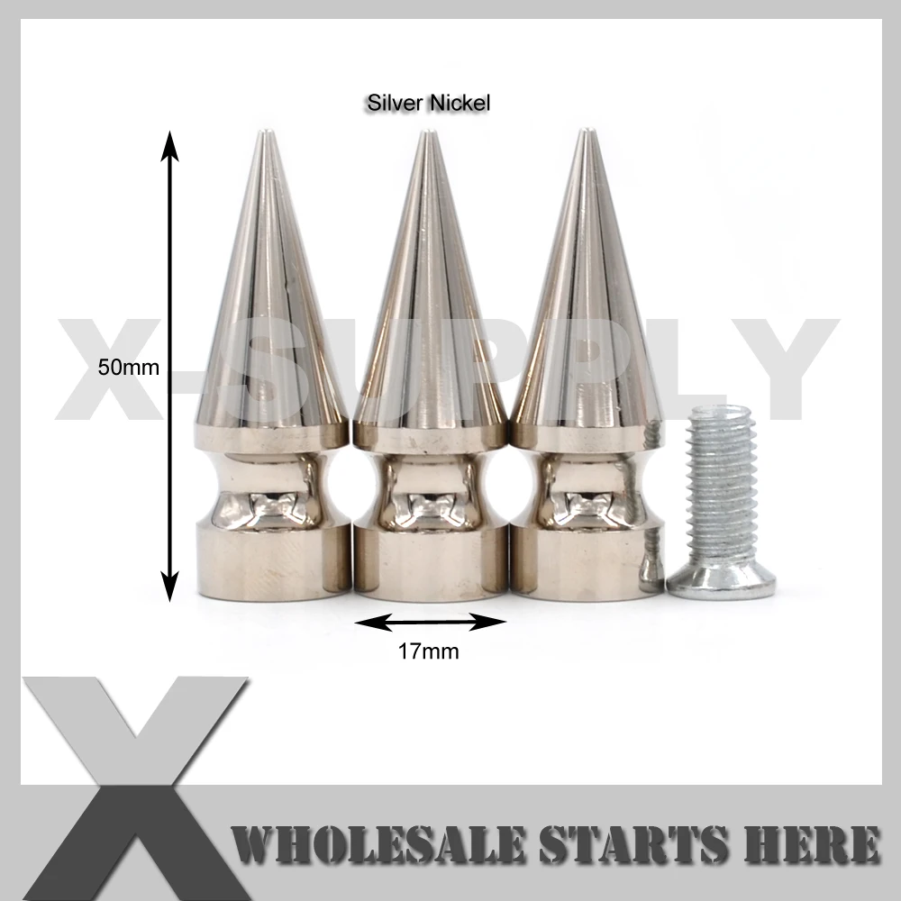 

Заклепки с шипами и заклепками GIANT Tree, используются для колье, ошейника для собак, куртки, мотоцикла, рукоделия из кожи, 17x50 мм