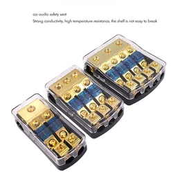 Car Audio Distribution Fuse Block, Mini ANL Fuse Box Holder Distribution Block (0-4GA)IN-(4-8GA)OUT 2/3/4 Way Fuses Holder 60A