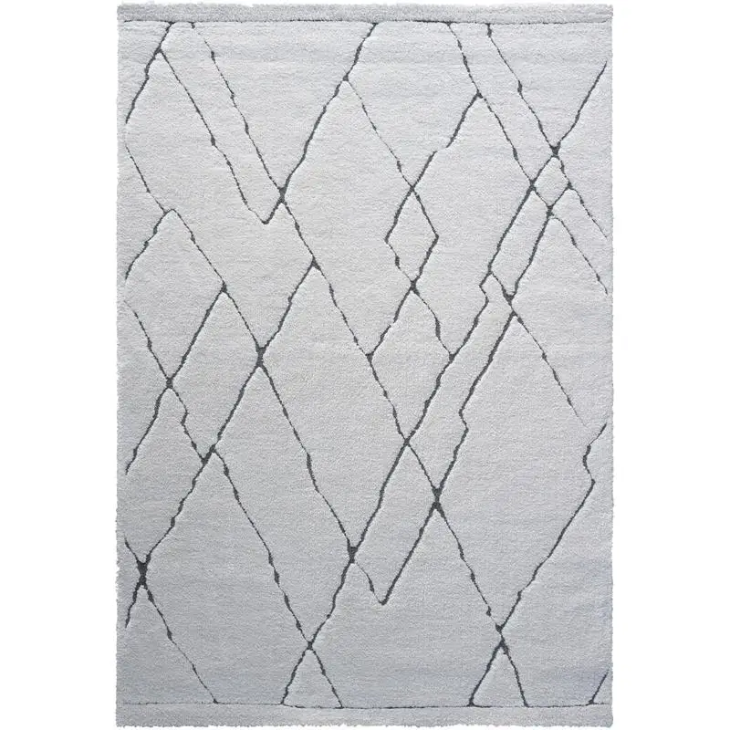 

Ivory and Charcoal Recycled Polyester Area Rug - Eco-Friendly, Stylish Floor Covering for Home Décor, Soft and Durable Design,