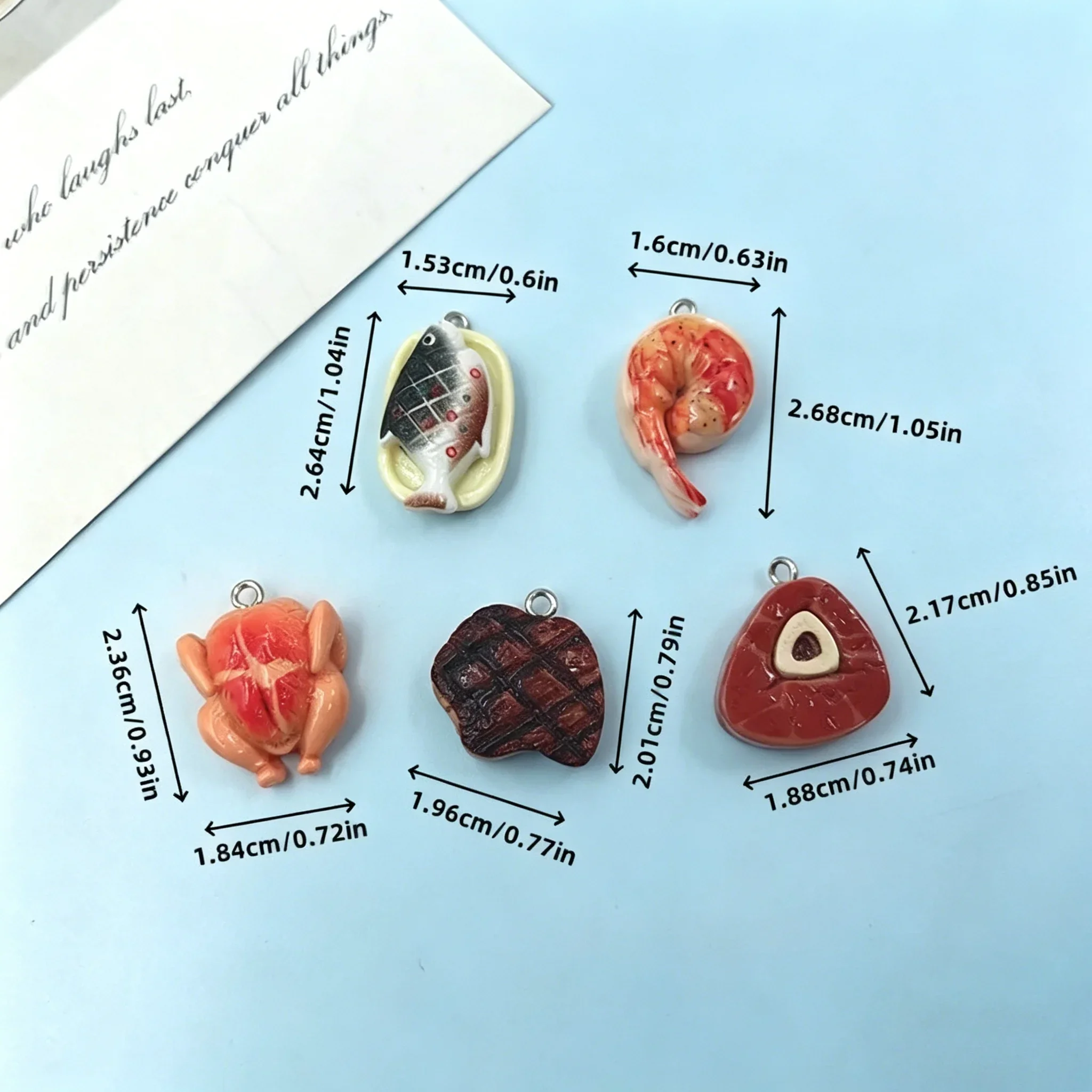 10Pcs Kawaii Meat Themed Resin - Resin Craft Supplies 评论和价格