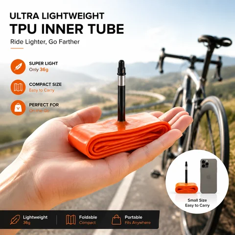700C TPU Inner Tube 18 20 24 28 30 32C Presta Valve Ultralight Foldable Tube For Road Bike Competition TPU Cycling Inner Tube