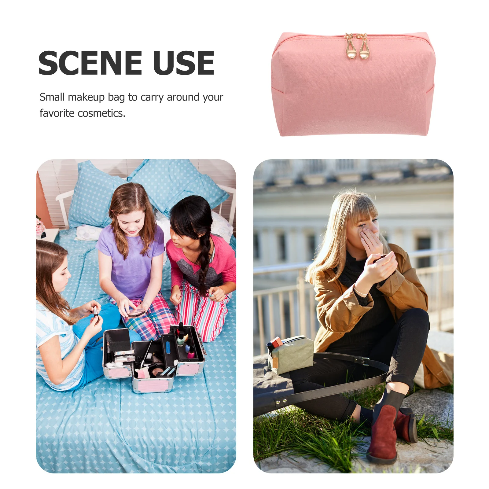 Tragbare Make-up-Tasche, Kulturbeutel, klein, wasserabweisend, Kosmetiktasche, Reiseveranstalter, Reißverschlusstaschen, Damen-Make-up-Organizer