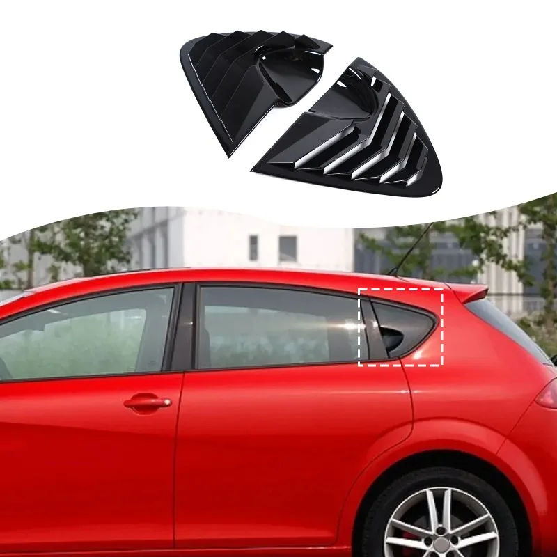2pcs ABS Rear Window Rear Triangular Louvers For Seat Leon 2006 2008 2009 2010 2011 2012   Automotive Exterior Accessories