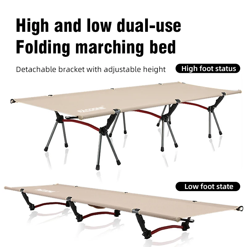 PACOONE Camping Cot  Folding Camping Bed Portable Outdoor Bed Comfortable Sleeping Cots for Adults & Kids Camping, Travel, RV